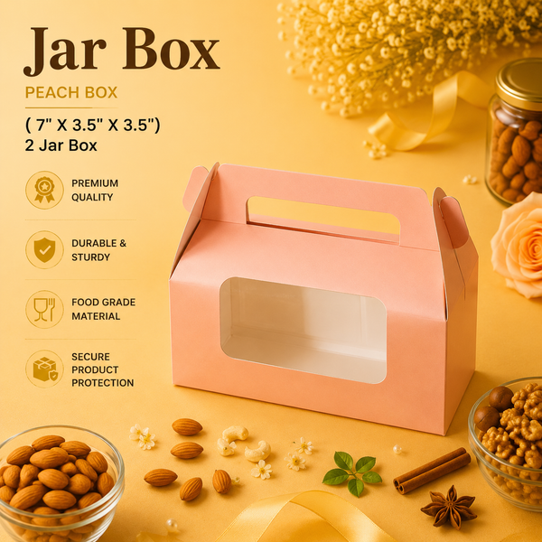 Jar Bag for 2 - Peach - Hamper Bag (7"X3.5"X3.5")