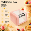 Tall Cake Box – Square – Peach – 10 x 10 x 8 inch