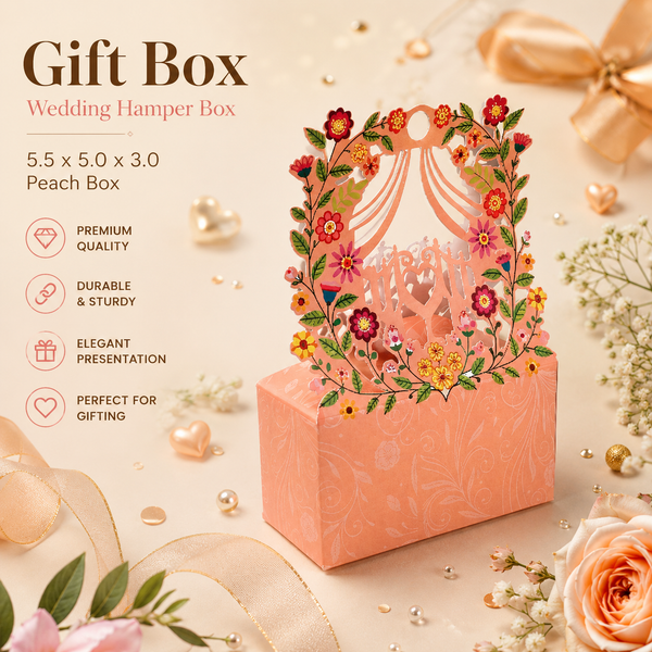 Wedding Hamper Box | PEACH(5.5 x 5.0 x 3.0 inches)