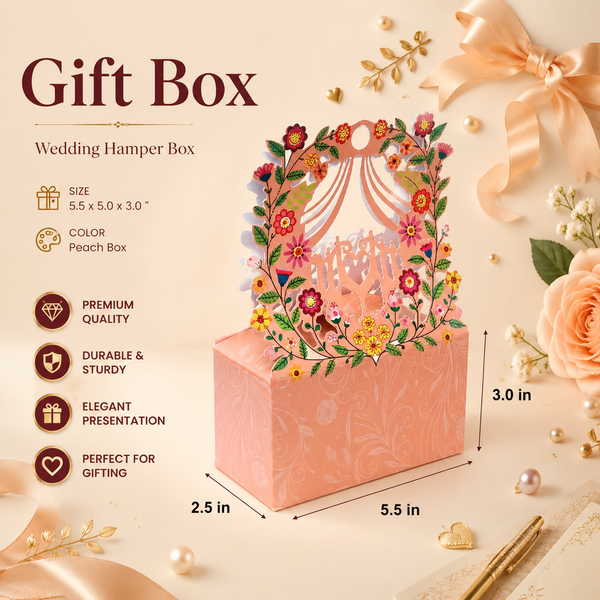 Wedding Hamper Box | PEACH(5.5 x 5.0 x 3.0 inches)