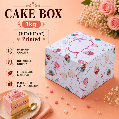 Cake Box 1 Kg (10"x10"x5") Printed