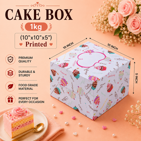 Cake Box 1 Kg (10"x10"x5") Printed