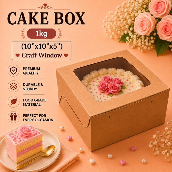 Cake Box - 1Kg - 10"x10"x5" - Craft Window