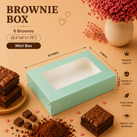 6 Brownie Box Mint (8.5" X 6" X 1.75")