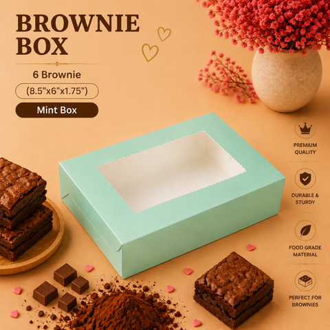 6 Brownie Box Mint (8.5" X 6" X 1.75")