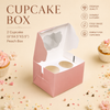 Cupcake Box – 2 Cupcake – Peach – 6 x 4.5 x 3.5 inch