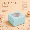 Cupcake Box – 4 Cupcake – Mint – 6 x 6 x 3.75 inch