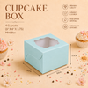 Cupcake Box – 4 Cupcake – Mint – 6 x 6 x 3.75 inch