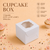 Cupcake Box – 1 Cupcake – White – 3.75 x 3.75 x 3.5 inch