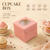 Cupcake Box – 1 Cupcake – Peach – 3.75 x 3.75 x 3.5 inch
