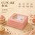 Cupcake Box – 4 Cupcake – Peach – 6 x 6 x 3.75 inch