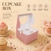 Cupcake Box – 4 Cupcake – Peach – 6 x 6 x 3.75 inch