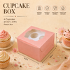 Cupcake Box – 4 Cupcake – Peach – 6 x 6 x 3.75 inch