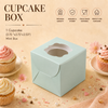 Cupcake Box – 1 Cupcake – Mint – 3.75 x 3.75 x 3.5 inch