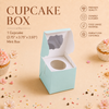 Cupcake Box – 1 Cupcake – Mint – 3.75 x 3.75 x 3.5 inch