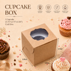 Cupcake Box – 1 Cupcake – Brown Kraft – 3.75 x 3.75 x 3.5 inch