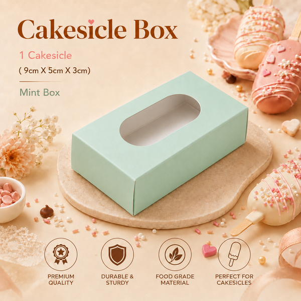 Cakesicle Box - Mint - (9cm X 5cm X 3cm)