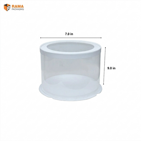 Tall Cake Box Round  - (7"x7"x9") - White