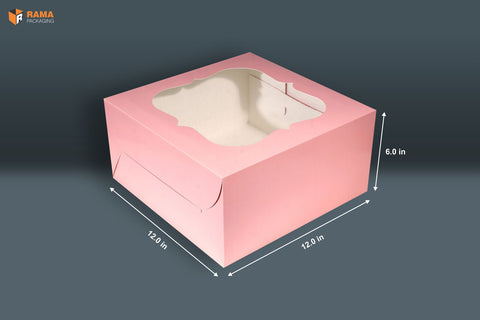 Cake Box 2 Kg (12"x12"x6") Peach ( Window)