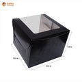 Tall Cake Box - (10"x10"x8") - Black ( Window)