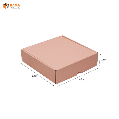 Corrugated Mailer Box  | Hamper Box (8.0" X 8.0" X 2.0") Peach