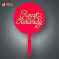 Cake Tag Happy Anniversary Red