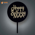 Black Cake Tag Happy Birthday Maa