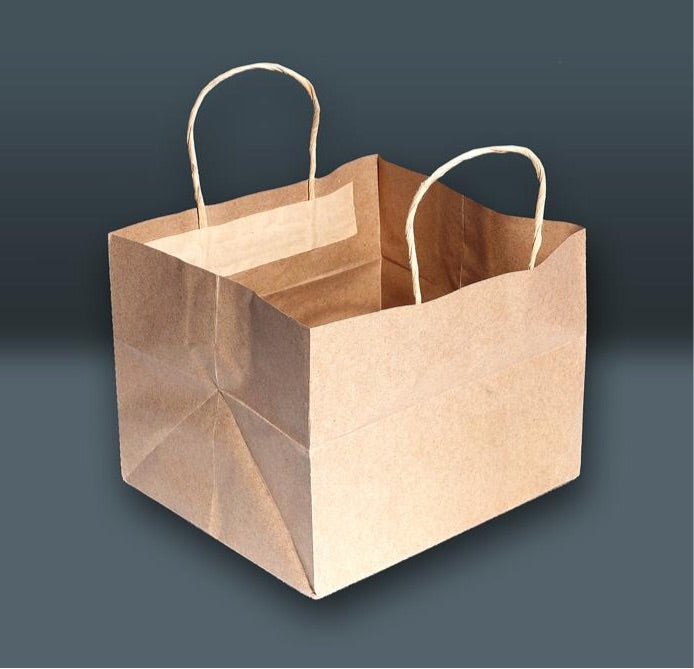 2 Kg Cake Carry White Virgin Kraft Paper Bags With Rope Handle 13.5 x 13 x  10 inch