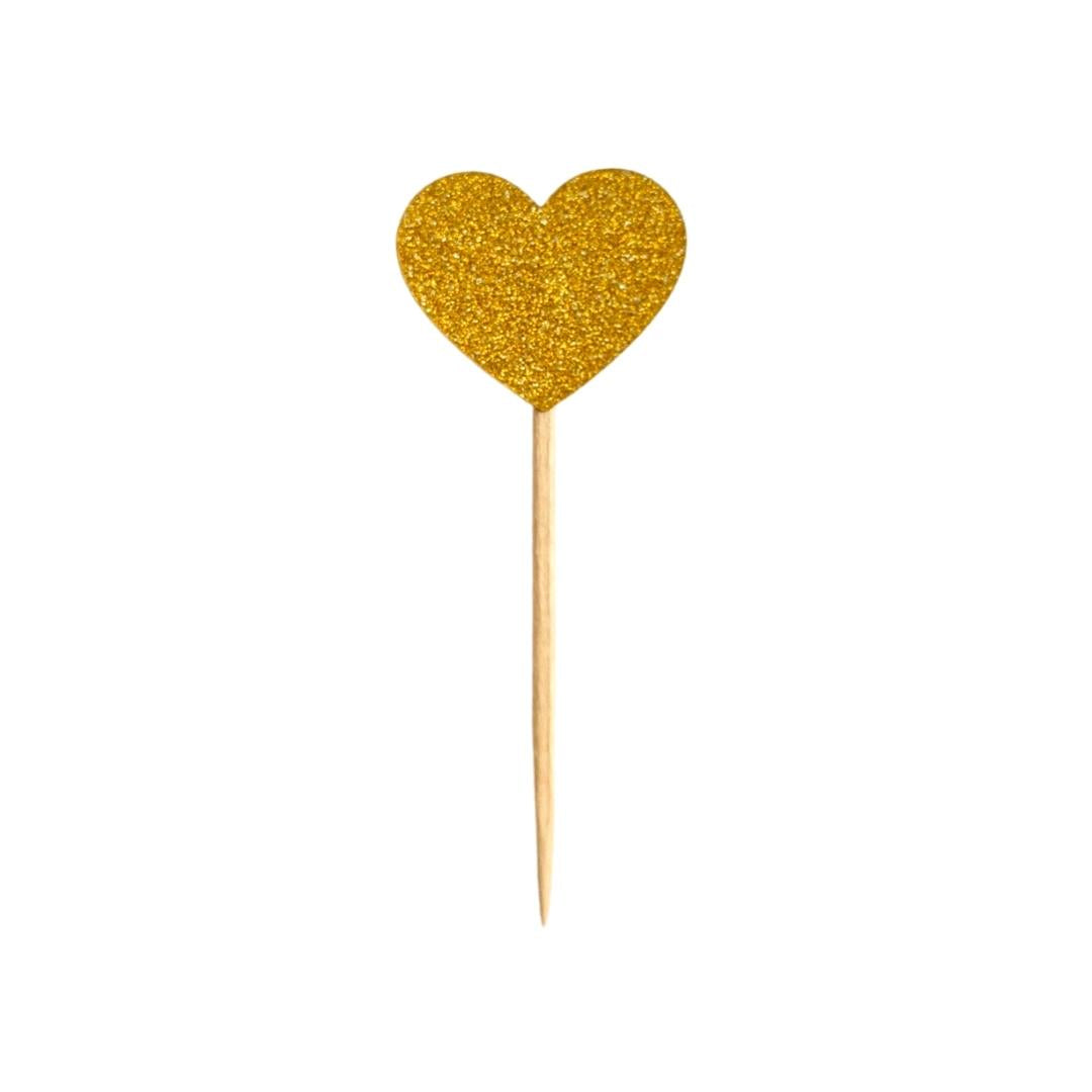 Golden Heart | Cupcake Topper | Pack Of 40– Rama Packaging